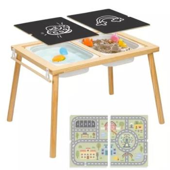 Tooky Toy: Szenzoros többfunckiós kisasztal fából