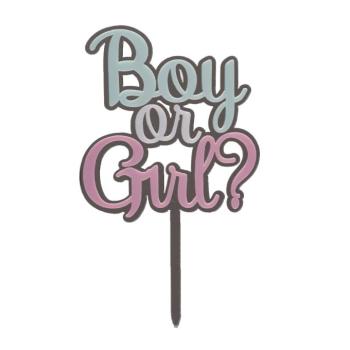 Torta beszúró - Boy or Girl 10,5 x 16,5 cm