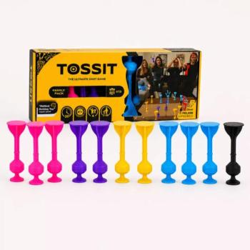 Tossit Family Pack – Pink, Lila, Kék, Sárga tapadókorongos darts társasjáték kép