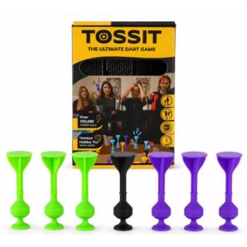 Tossit Starter Pack lila-zöld szilikon tapadókorongos darts társasjáték kép