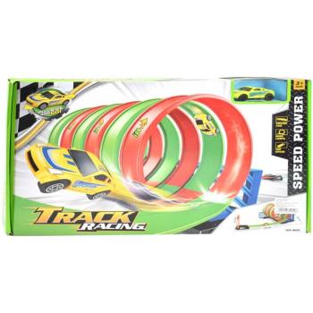 Track Racing: Spirál versenypálya szett 6db 360 fokos hurokkal és 1db kisautóval 1/64 kép