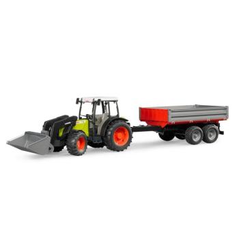 Traktor - Claas Nectis 267F, elülső rakodóval, pótkocsival - Bruder 2112 kép