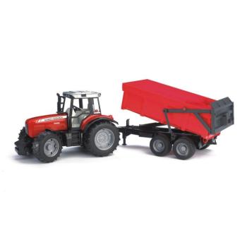 Traktor - Massey Ferguson 7480, pótkocsival - BRUDER 2045 kép