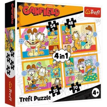 Trefl: Garfield imádja a lasagnát 4 az 1-ben puzzle - 35, 48, 54, 70 darabos kép