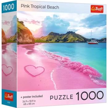 Trefl: Rózsaszín trópusi tengerpart - 1000 darabos puzzle kép