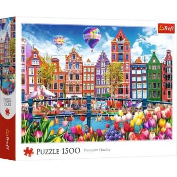 Trefl: Színes Amszterdam puzzle - 1500 darabos kép