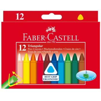 Triangular vax zsírkréta 12db-os szett - Faber-Castell kép