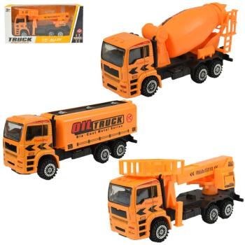 Truck: Fém építőipari járművek többféle változatban 19cm kép