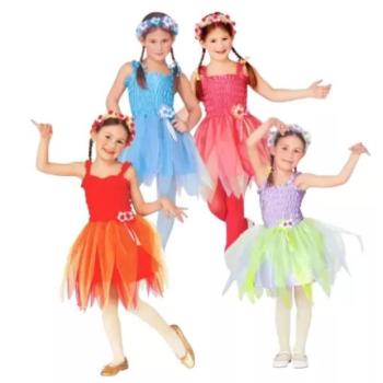Tündér balerina jelmez virágos fejpánttal - 116 cm - többféle