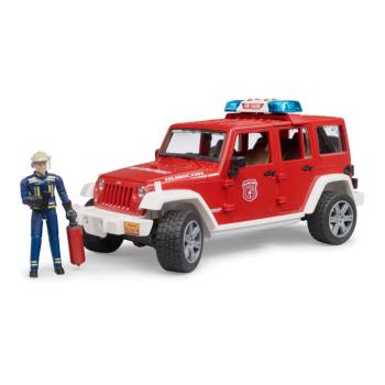 Tűzoltókocsi - Jeep Wrangler, tűzoltó bábuval - Bruder 2528