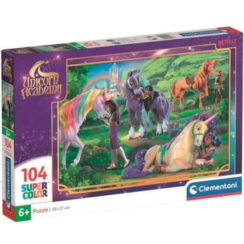 Unikornis Akadémia szivárványos barátság 104db-os Supercolor puzzle - Clementoni kép