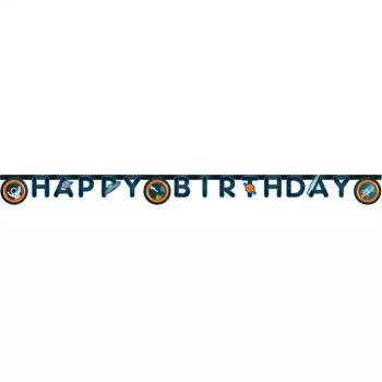 Űrkaland szülinapi „Happy Birthday” feliratú party banner kép