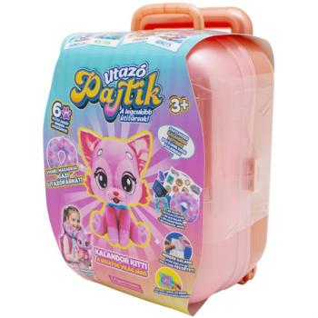 Utazó pajtik – Rosie Jetset Kalandor Kitti plüss cica bőrönddel és nyakpárnával kép