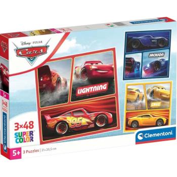 Verdák versenyautók 3x48db-os Supercolor puzzle - Clementoni kép