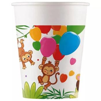 Vidám dzsungel mintás papírpohár 8db-os szett 200ml kép
