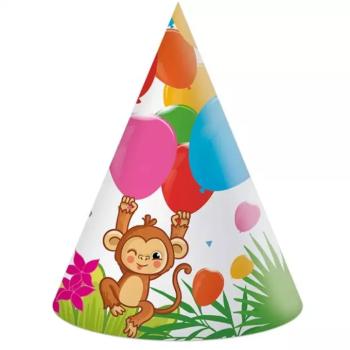 Vidám dzsungel mintás party kalap 6db-os szett kép