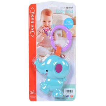 Sun Baby: Vidám kék elefánt BPA mentes bébi csörgő kép