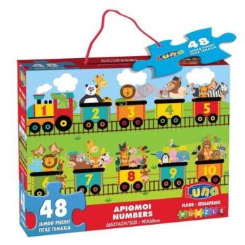 Vidám számok 48db-os puzzle szőnyeg 90x60cm kép