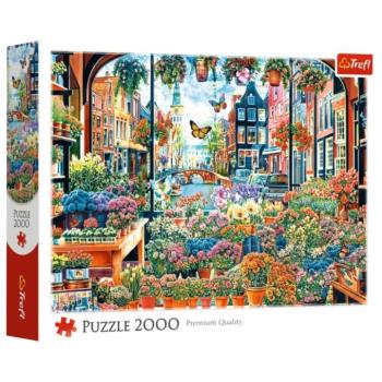 Virágbolt Amsterdamban Premium Quality 2000 db-os puzzle – Trefl kép