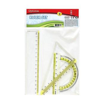 Vonalzókészlet OPTIMA 15cm vonalzóval 4 darabos kép