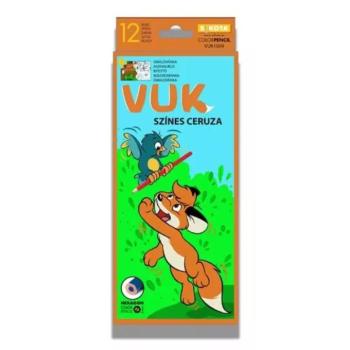 Vuk: Színes ceruza készlet színezőlappal - 12 db-os