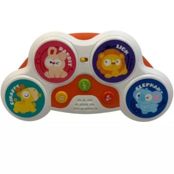 Zenélő és világító érintésvezérelt dob babáknak - 32 cm kép