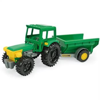 Zöld traktor billenős pótkocsival 38,5 cm - Wader kép